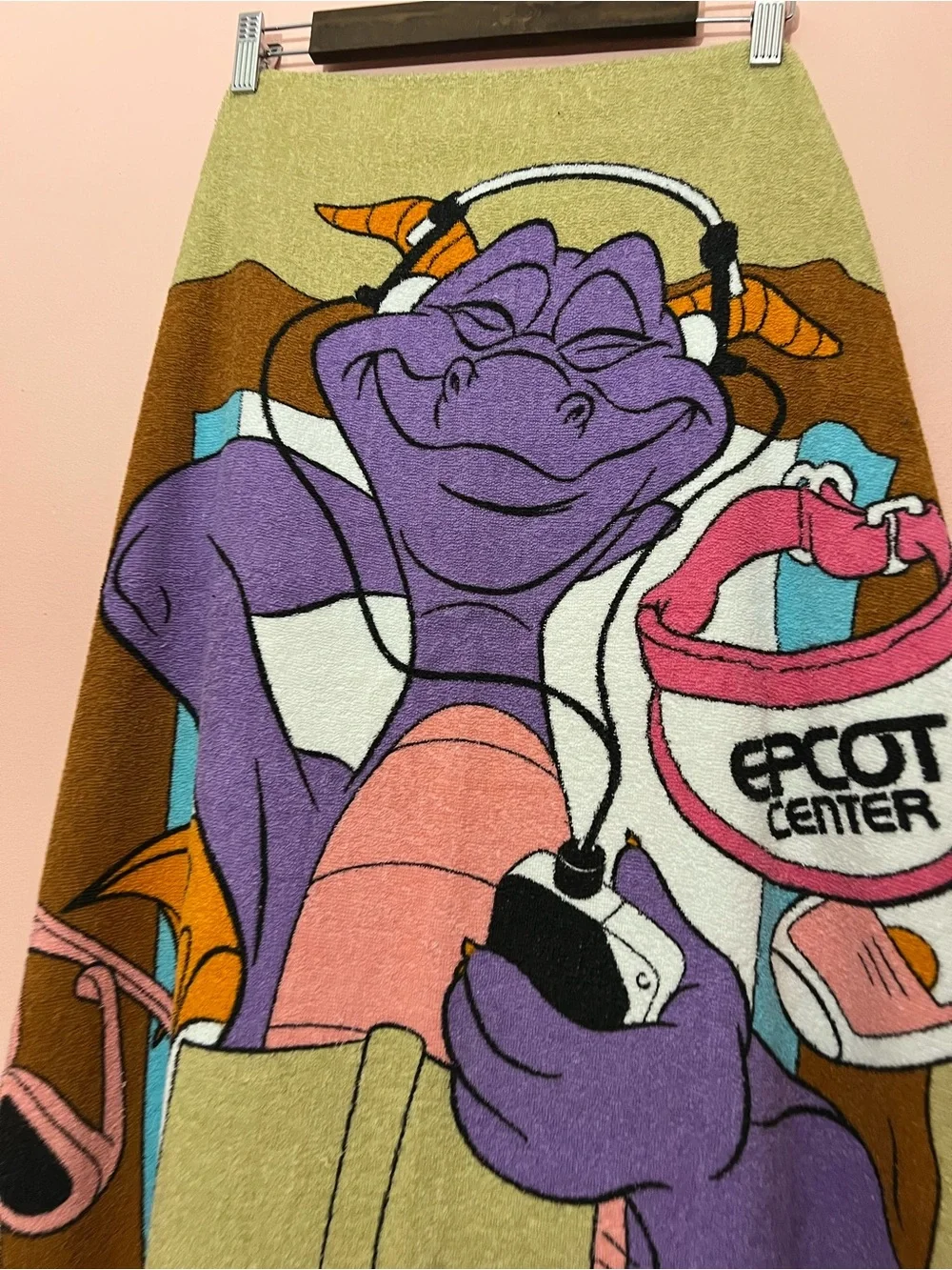 Vintage Walt Disney World Epcot Center 1982 Figment Beach Towel